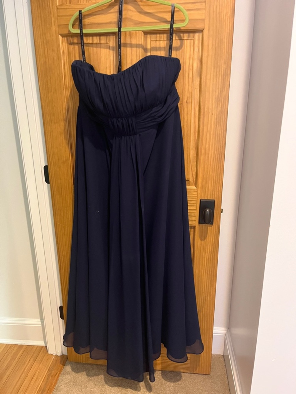 Alfred Angelo Navy Blue Strapless Chiffon Bridesmaid Dress